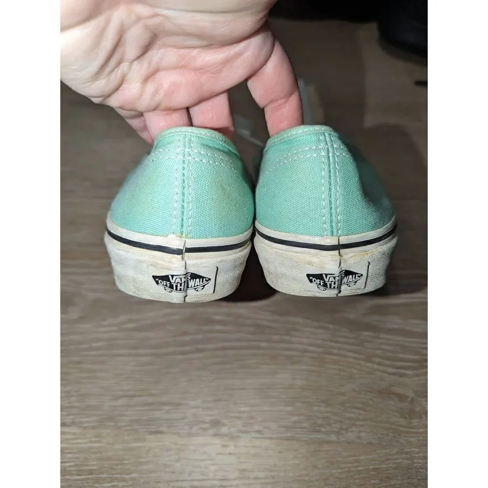 VANS Women Sz 7.5 M Green Lace Up Fashion‎ Sneakers Fabric Shoe